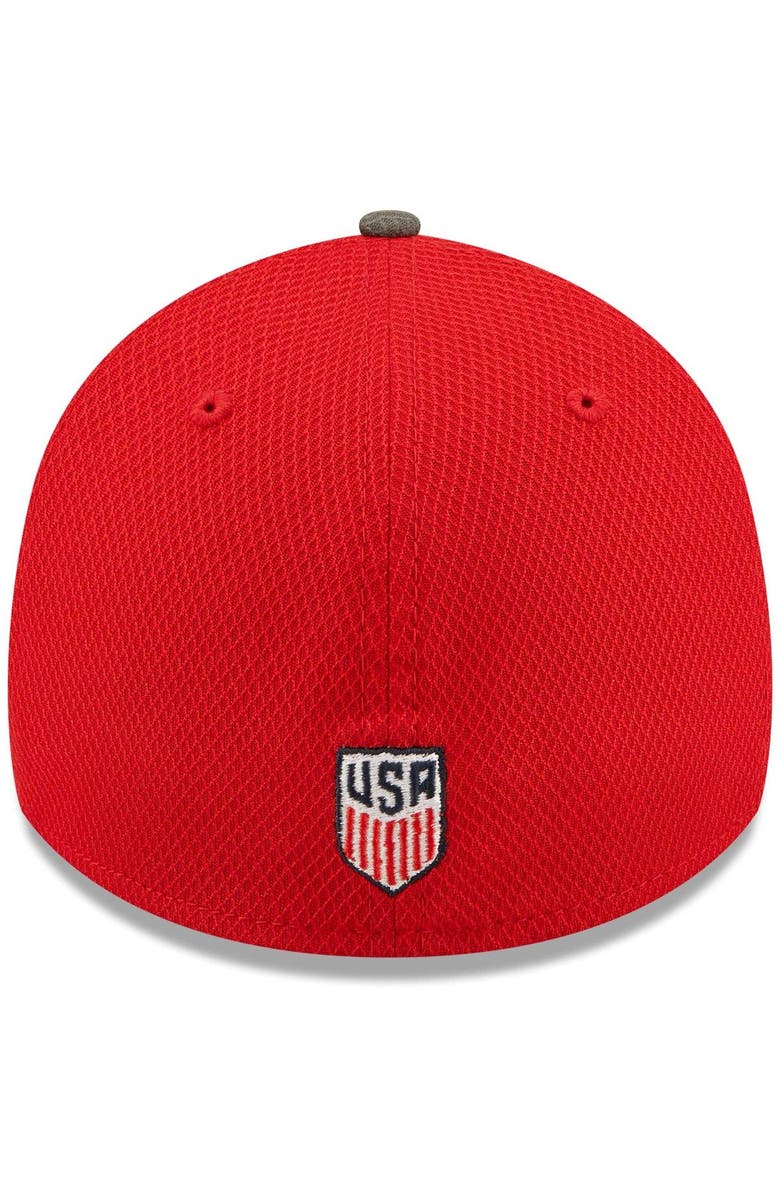New Era Men's New Era Red USMNT Team Basic Diamond Tech 39THIRTY Flex Hat, Alternate, color, 