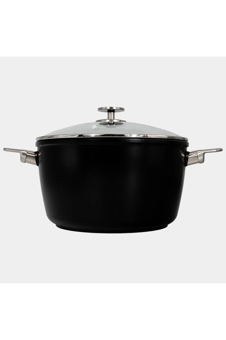 CHD Nonstick Stock Pot with Glass Lid, 8.5 qt, Alternate, color, Black