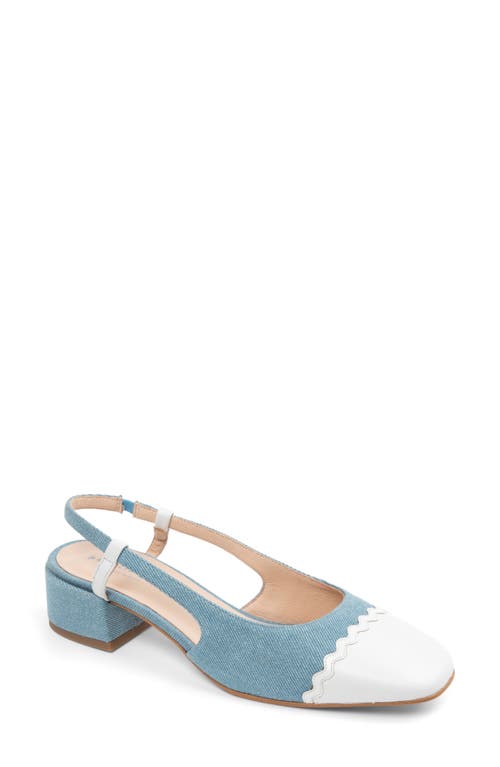 Shop Patricia Green Preston Slingback Slinback Sandal In Denim/white