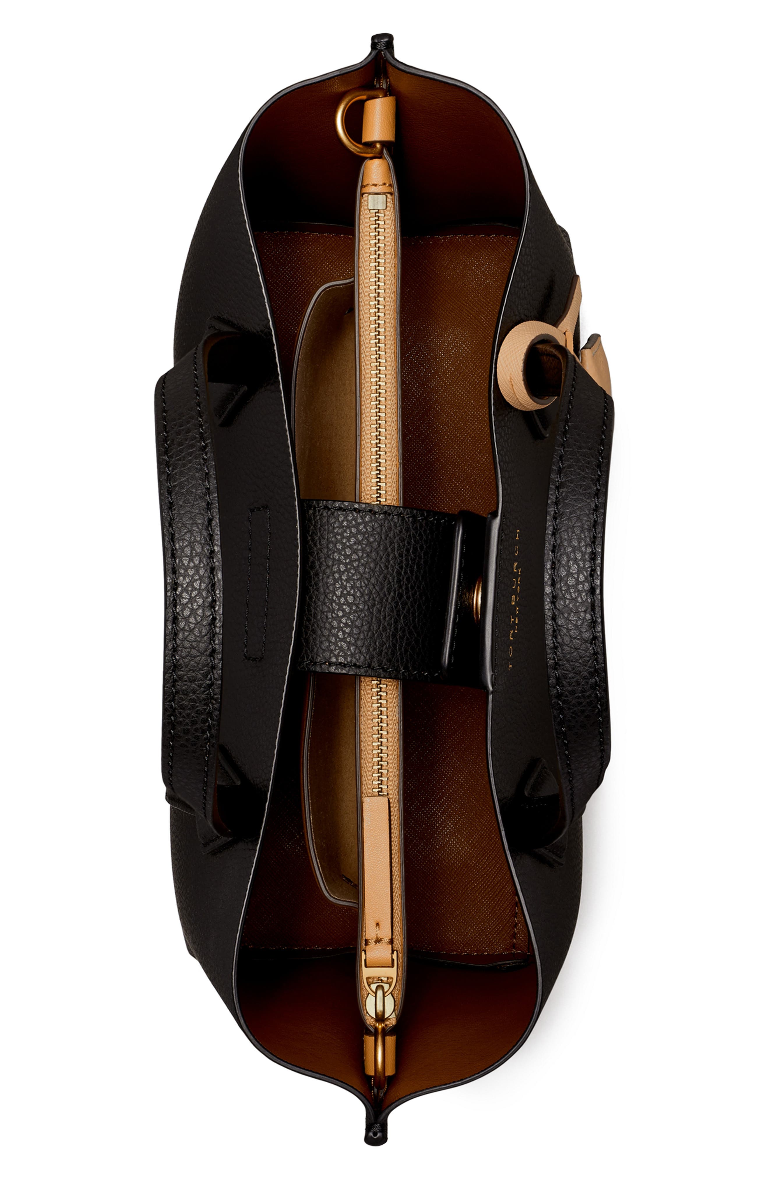 Tory Burch Perry Small Triple Compartment Leather Tote, Alternate, color, 