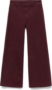 MANGO High Waist Wide Leg Twill Pants