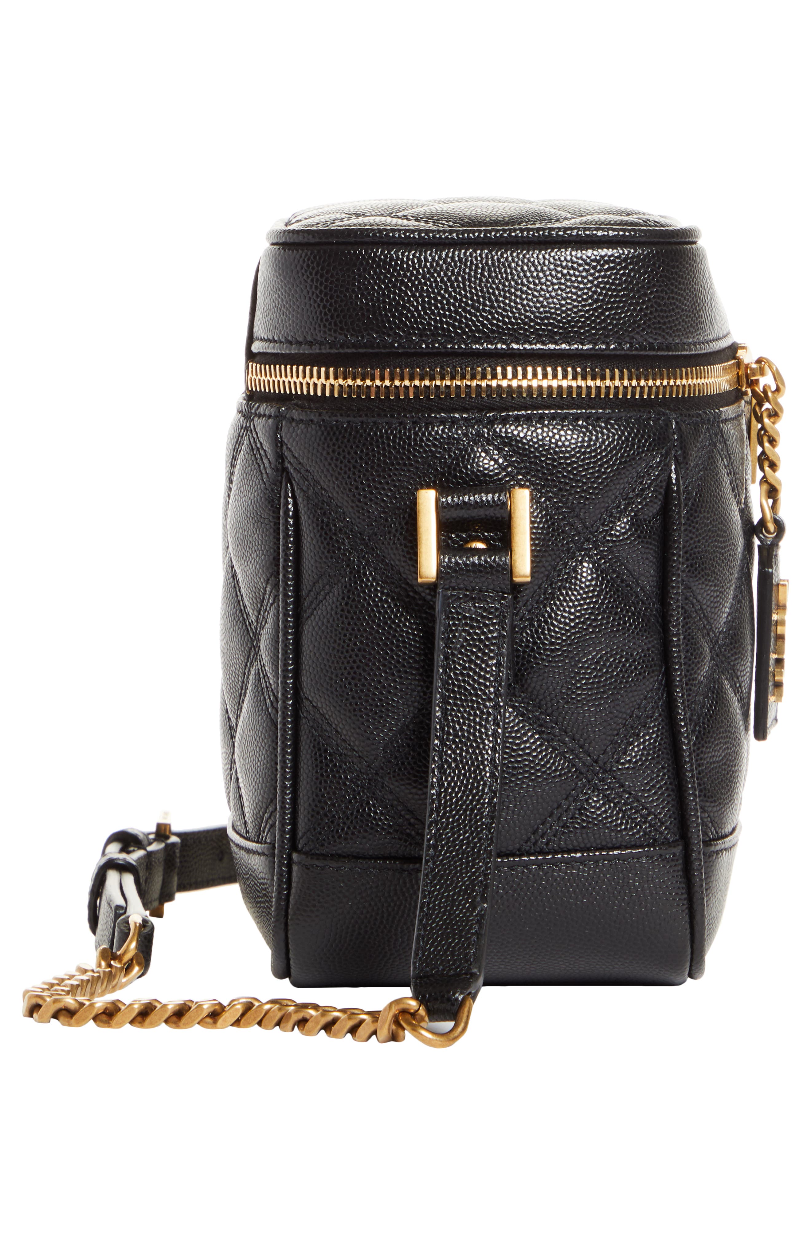 Saint Laurent '80s Vanity Case Matelassé Leather Shoulder Bag, Alternate, color, 