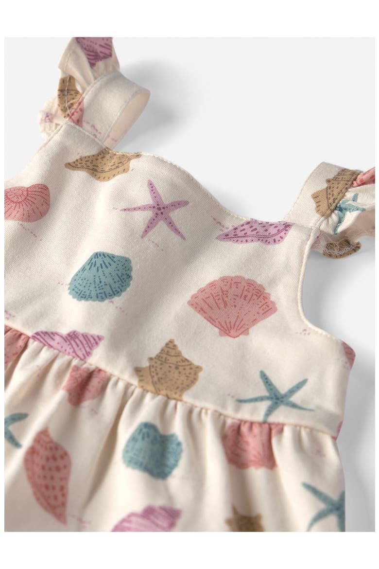 Print Stretch Organic Cotton Sundress & Bloomers Set, Alternate, color, SEASHELLS