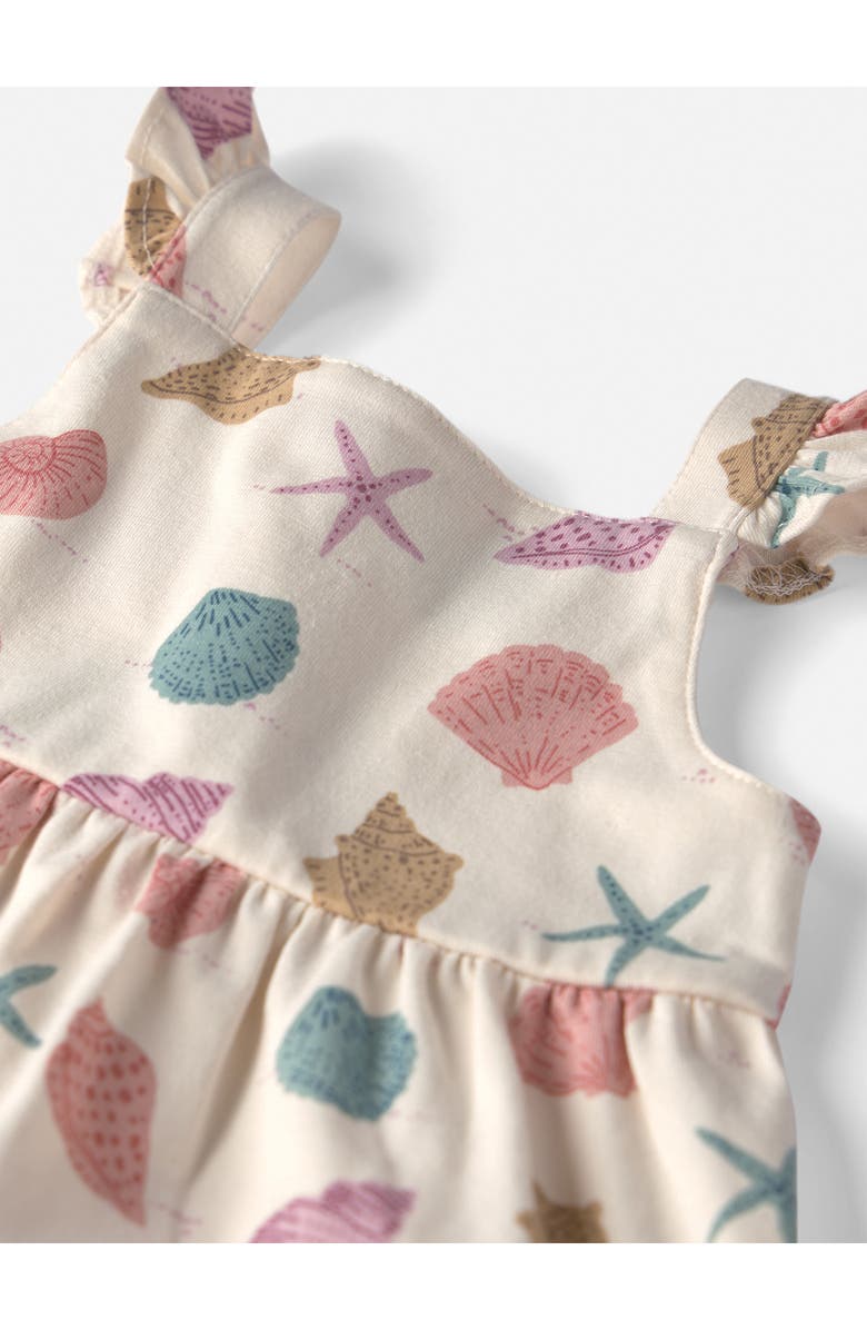 Little Planet Print Stretch Organic Cotton Sundress & Bloomers Set, Alternate, color, Seashells
