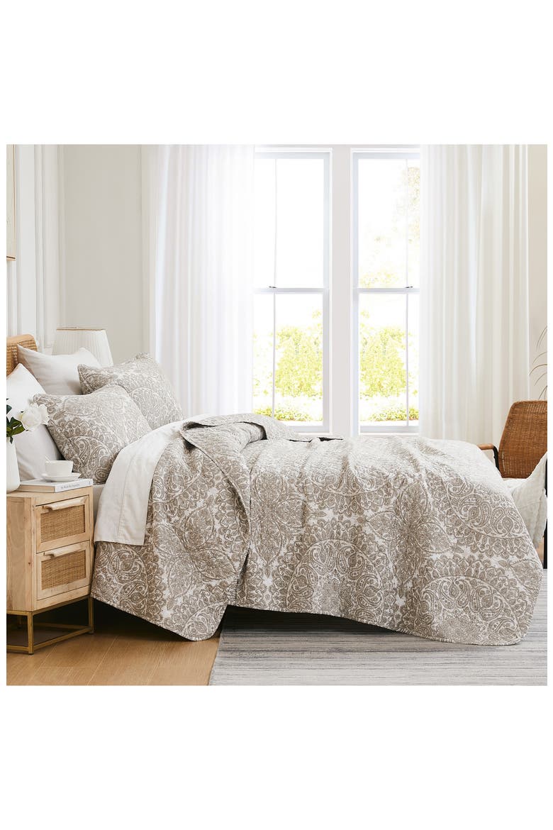 Ashanti Quilt & Sham Set, Alternate, color, BONE