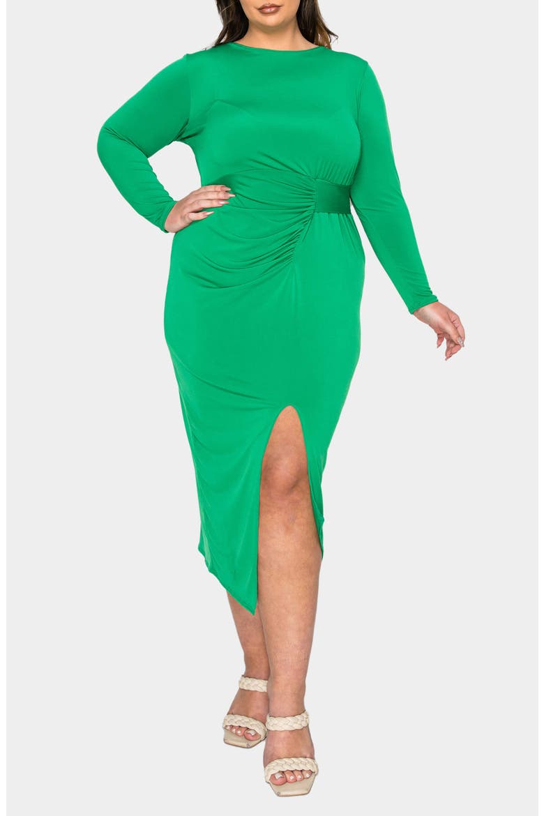 Estelle Ruched Body-Con Midi Dress, Alternate, color, KELLY GREEN