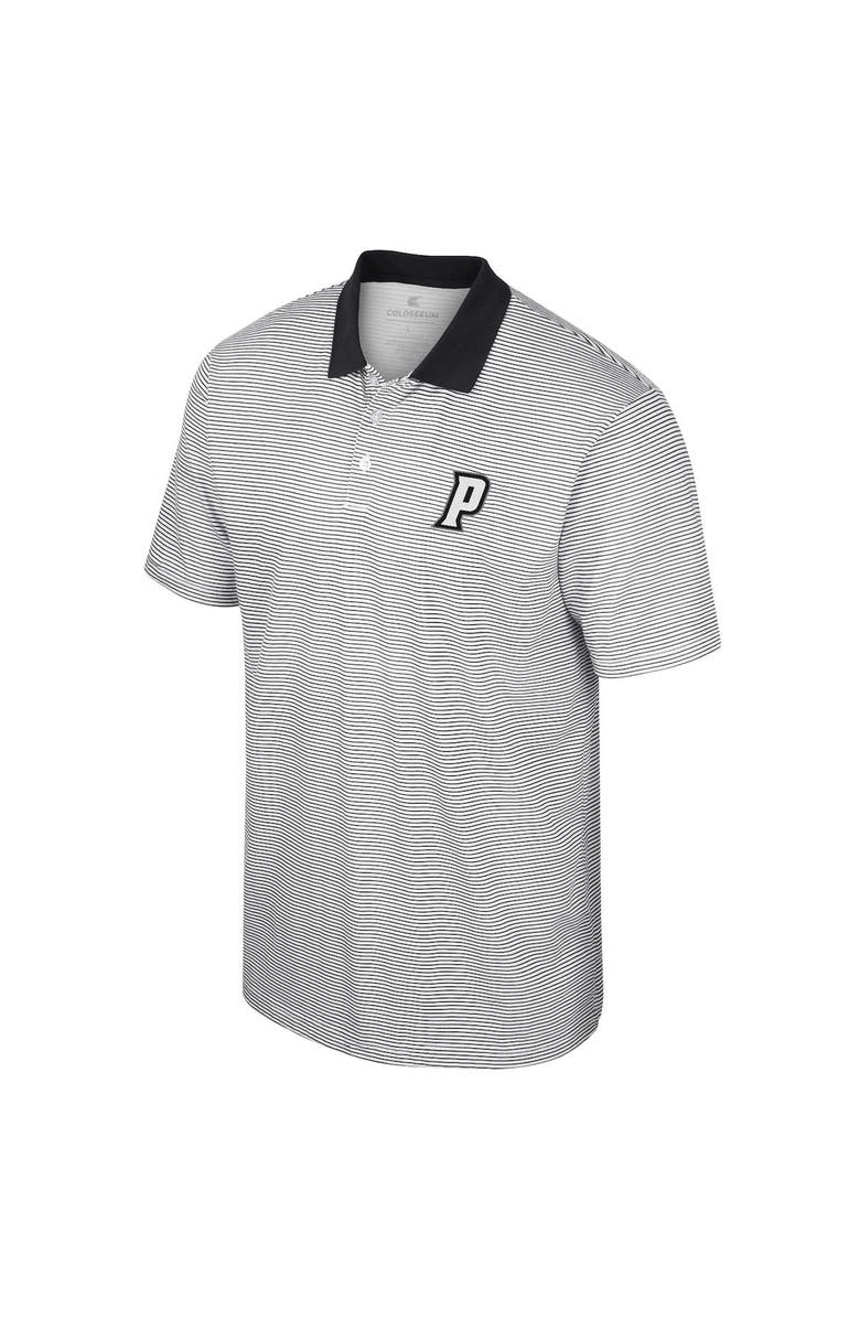 COLOSSEUM Men's Colosseum White/Black Providence Friars Print Stripe Polo, Alternate, color, White