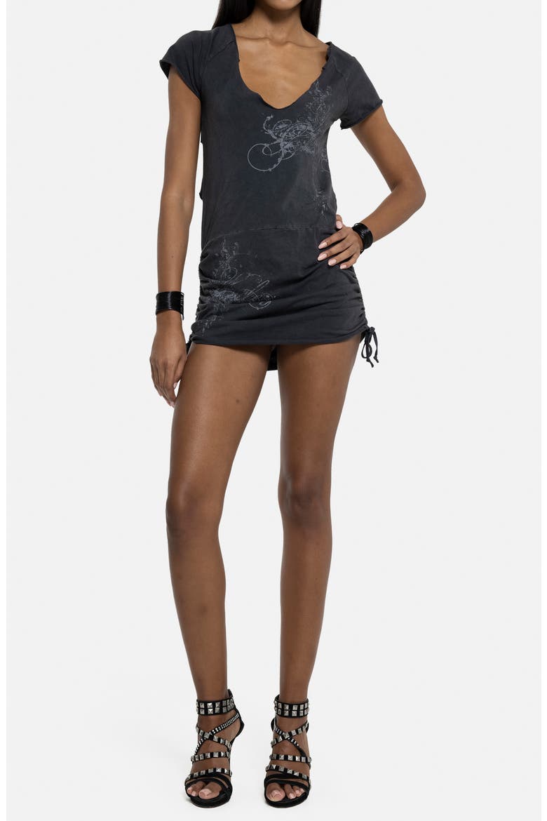 Macramé Back Jersey Minidress, Main, color, GREY