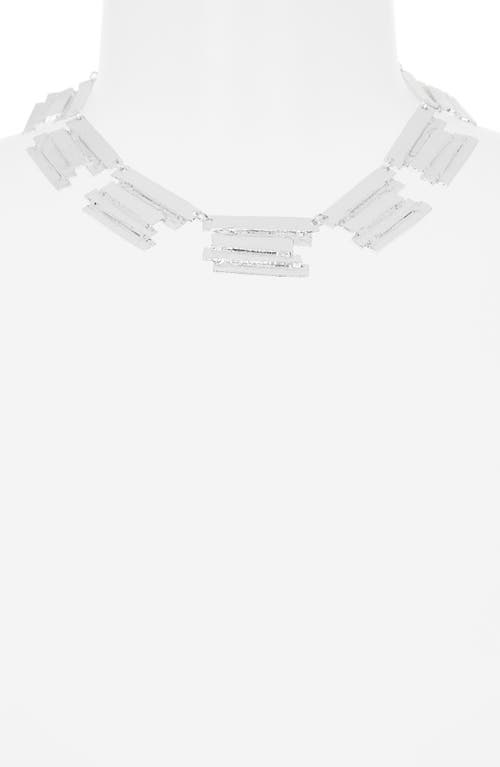 Karine Sultan Brushed Bar Statement Necklace In Silver