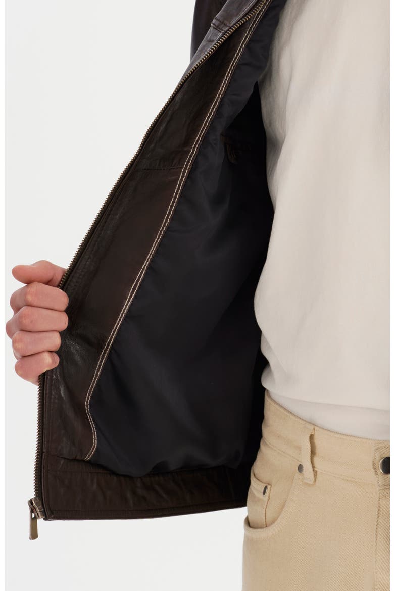 Leather Jacket, Alternate, color, BROWN
