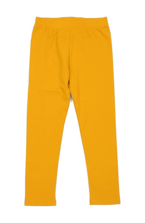 Girls Cotton Leggings, Solid Colors