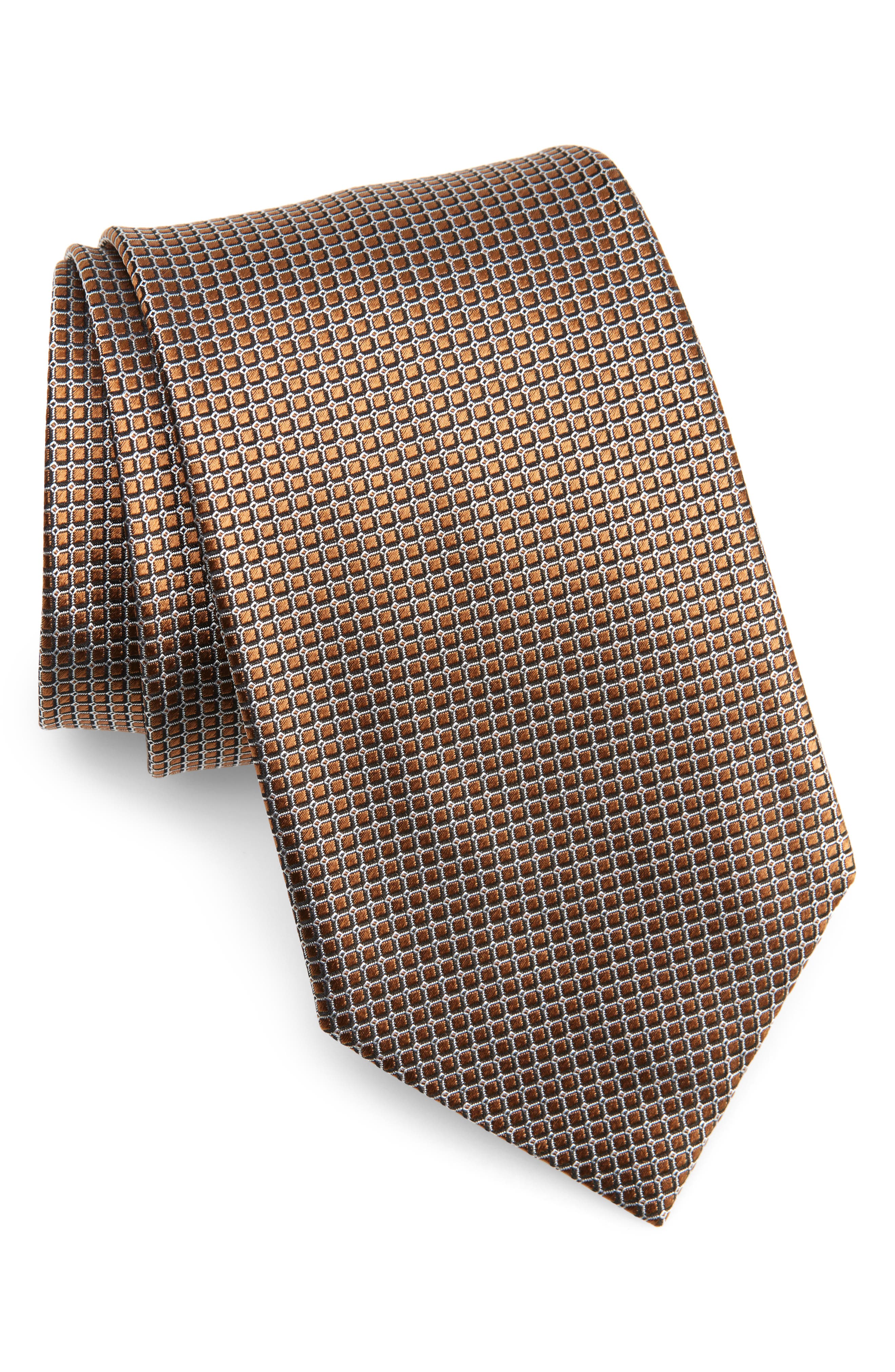 ZEGNA TIES Cento Fili Geo Silk Jacquard Tie in Yellow 