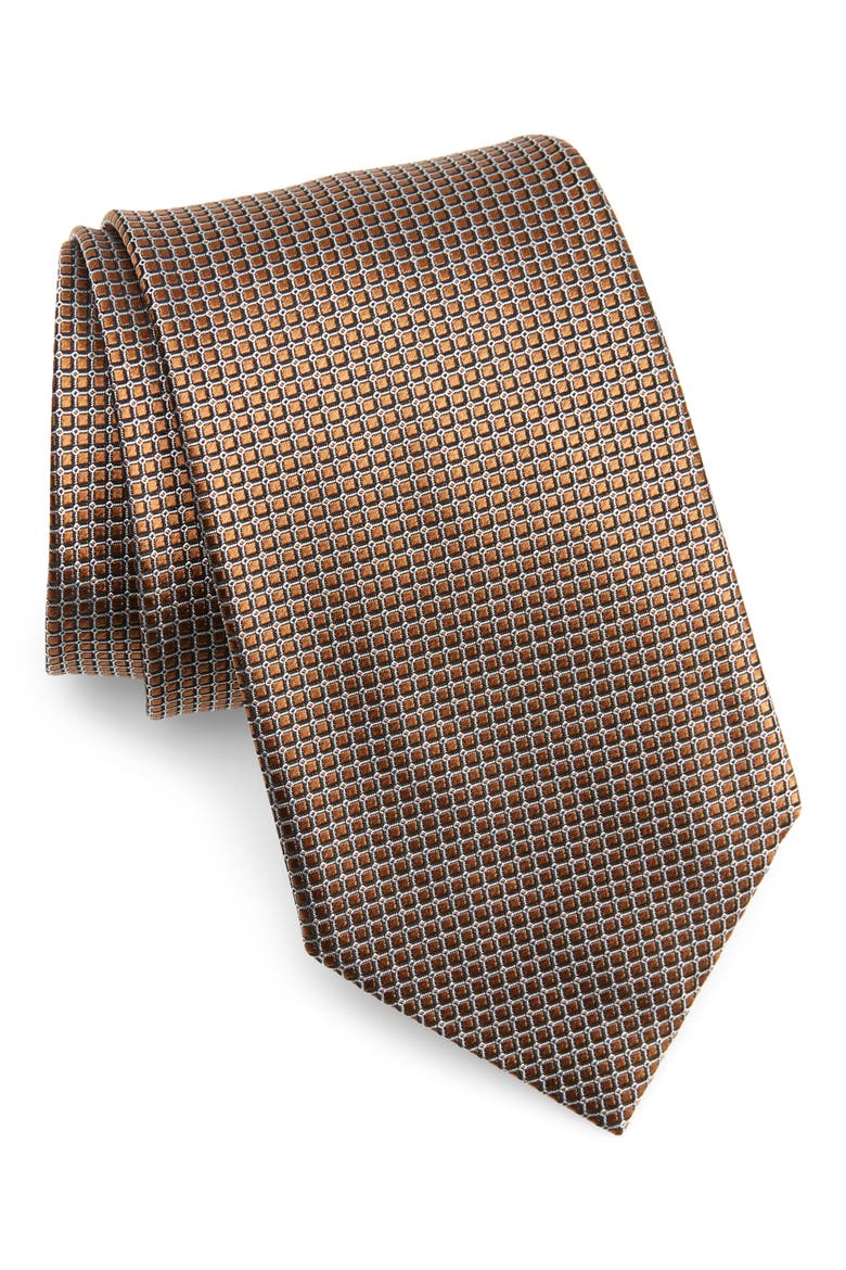 Cento Fili Geo Silk Jacquard Tie, Main, color, YELLOW
