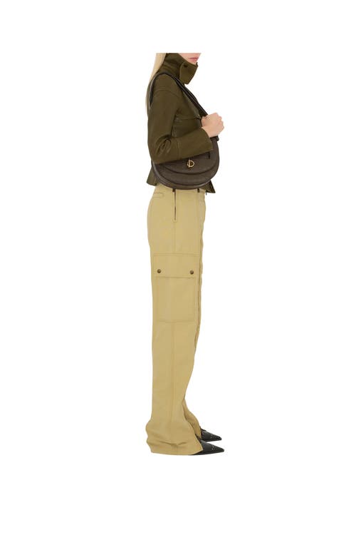 Burberry Cotton Linen Zip Trousers In Hay/artichoke