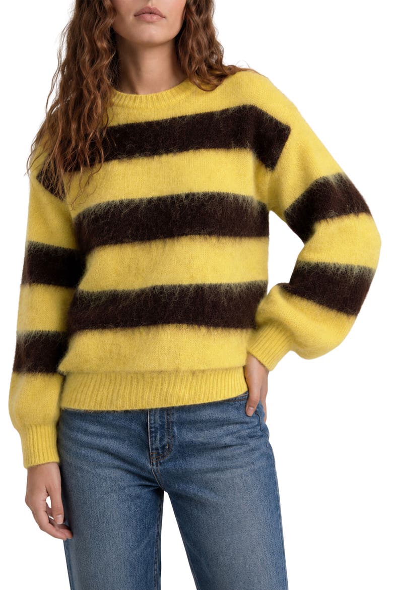 Carlie Stripe Pullover Sweater, Main, color, RUGBY STRIPE MELLOW YELLOW