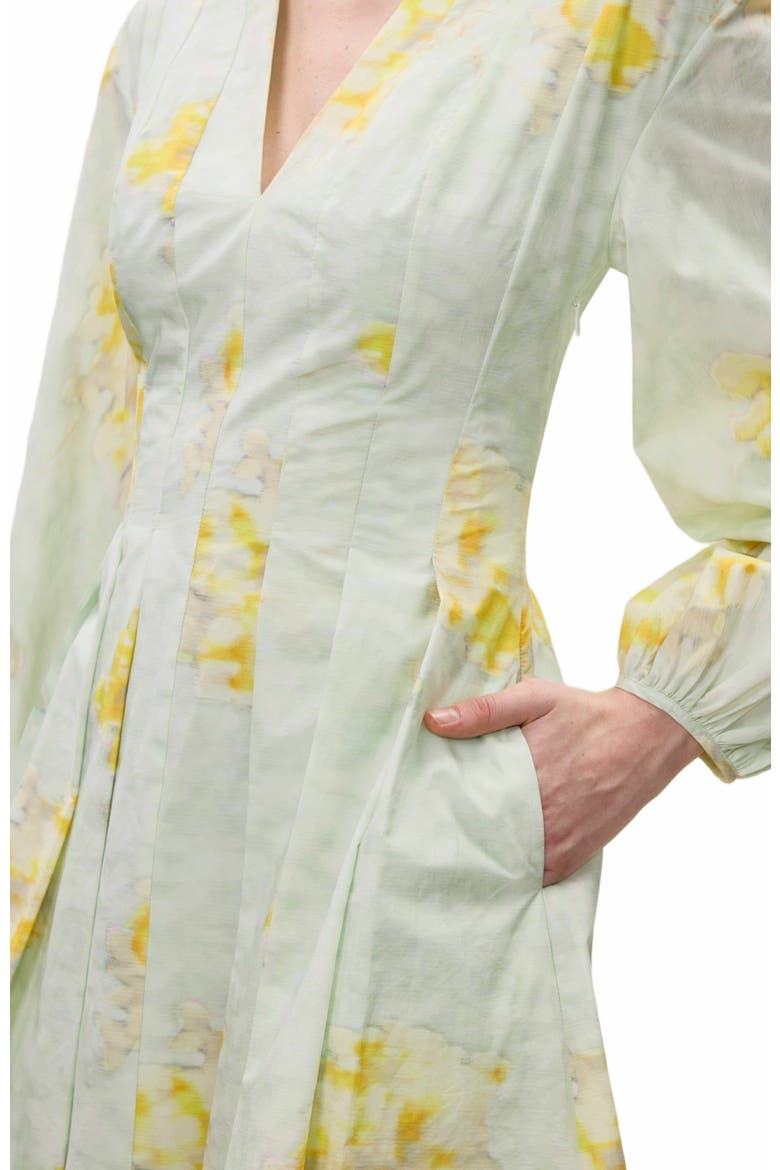 Yara Poplin Dress, Alternate, color, SAGE COMBO