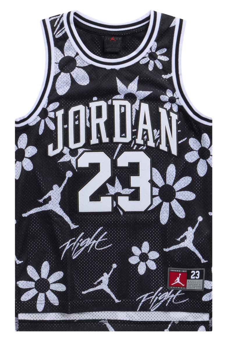 Kids' Jordan Print 23 Jersey, Main, color, BLACK WHITE