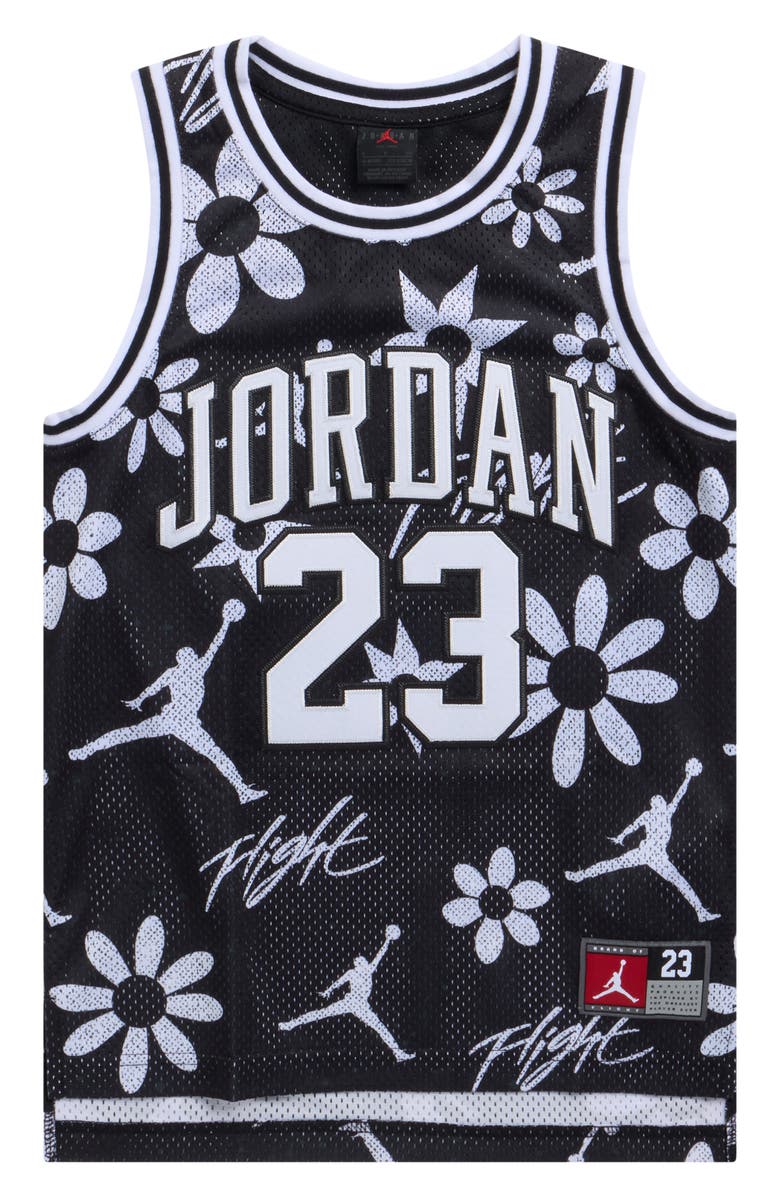 Jordan Kids' Jordan Print 23 Jersey, Main, color, Black White