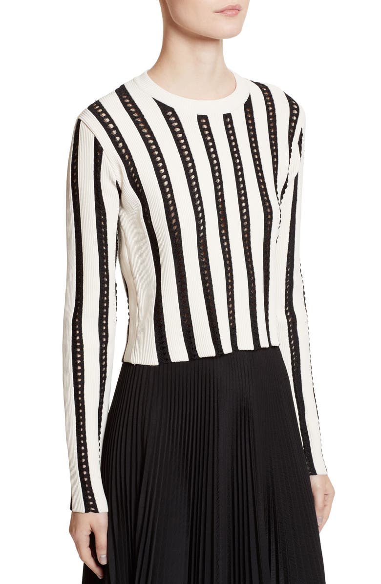 Proenza Schouler Crop Crewneck Sweater, Alternate, color,