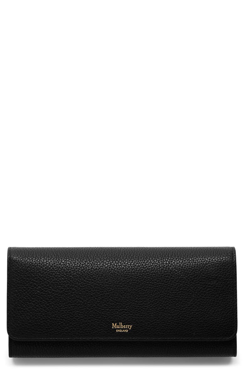 Mulberry Leather Continental Wallet, Main, color, Black