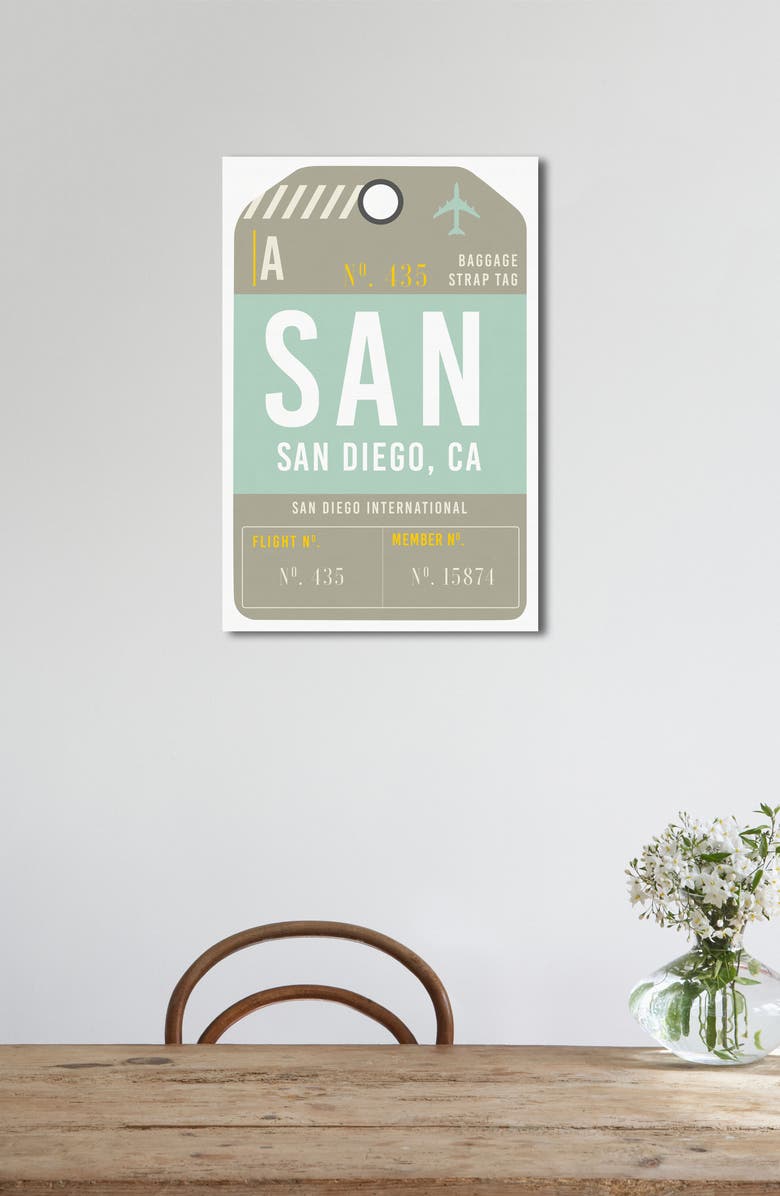 Oliver Gal San Diego Luggage Tag Wall Art, Alternate, color, 