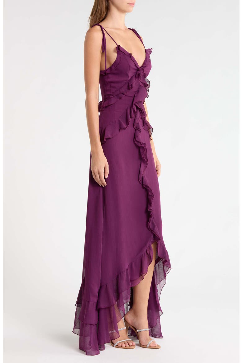 Jamie Asymmetric Ruffle Dress, Alternate, color, PLUM