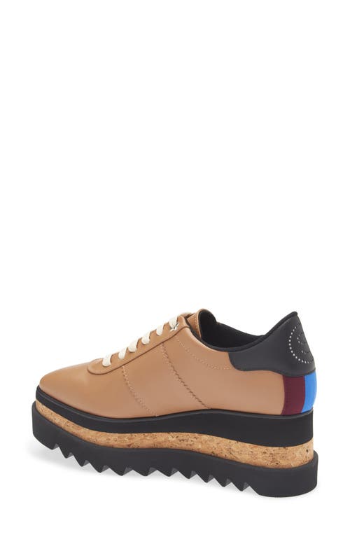 Stella Mccartney Wedge Platform Sneakers Heel Detail In Brandy