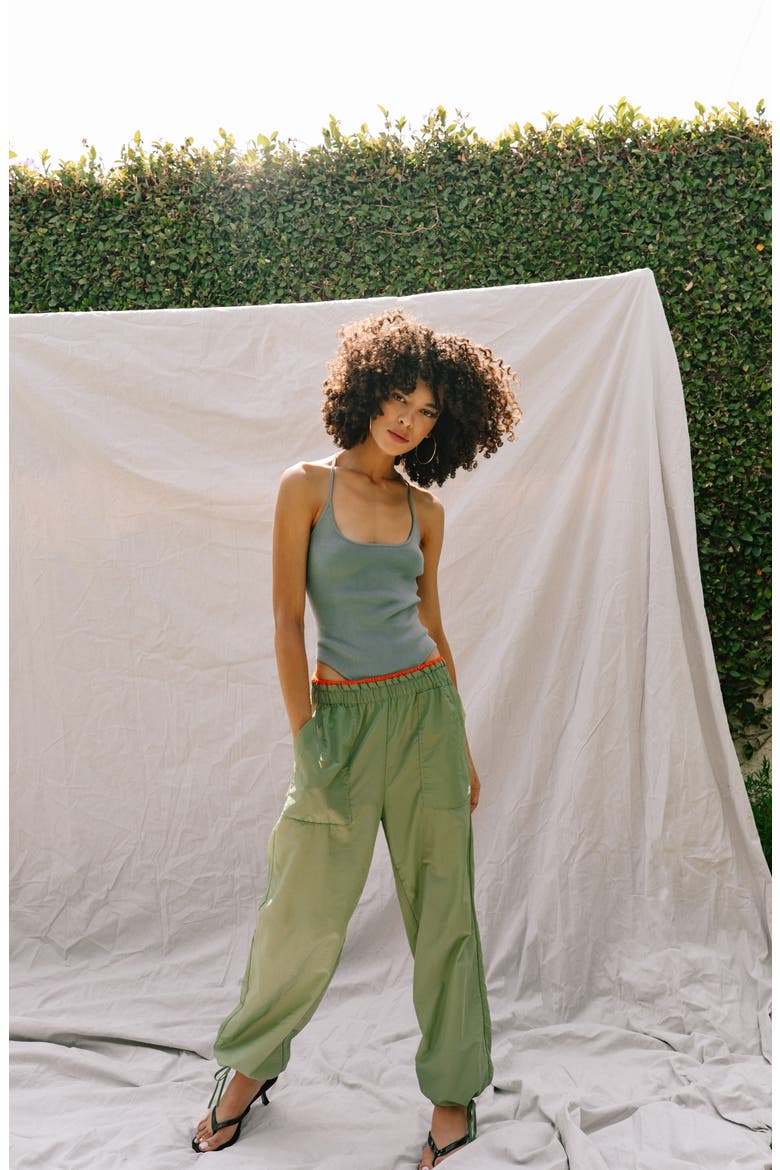 '98 Clarissa Nylon Joggers, Alternate, color, DUSTY OLIVE