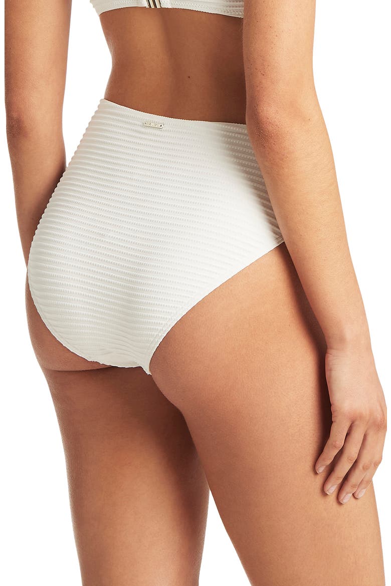 Retro High Waist Bikini Bottoms, Alternate, color, WHITE