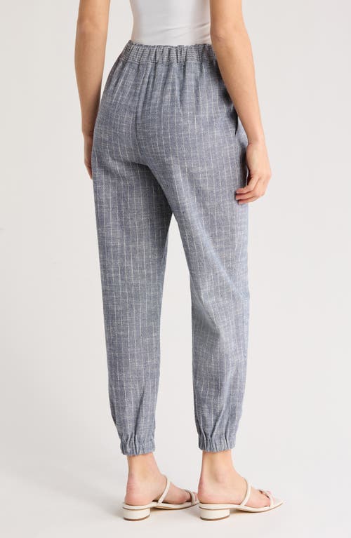 JAMES PERSE RAMY BROOK EMERALD PINSTRIPE JOGGERS 