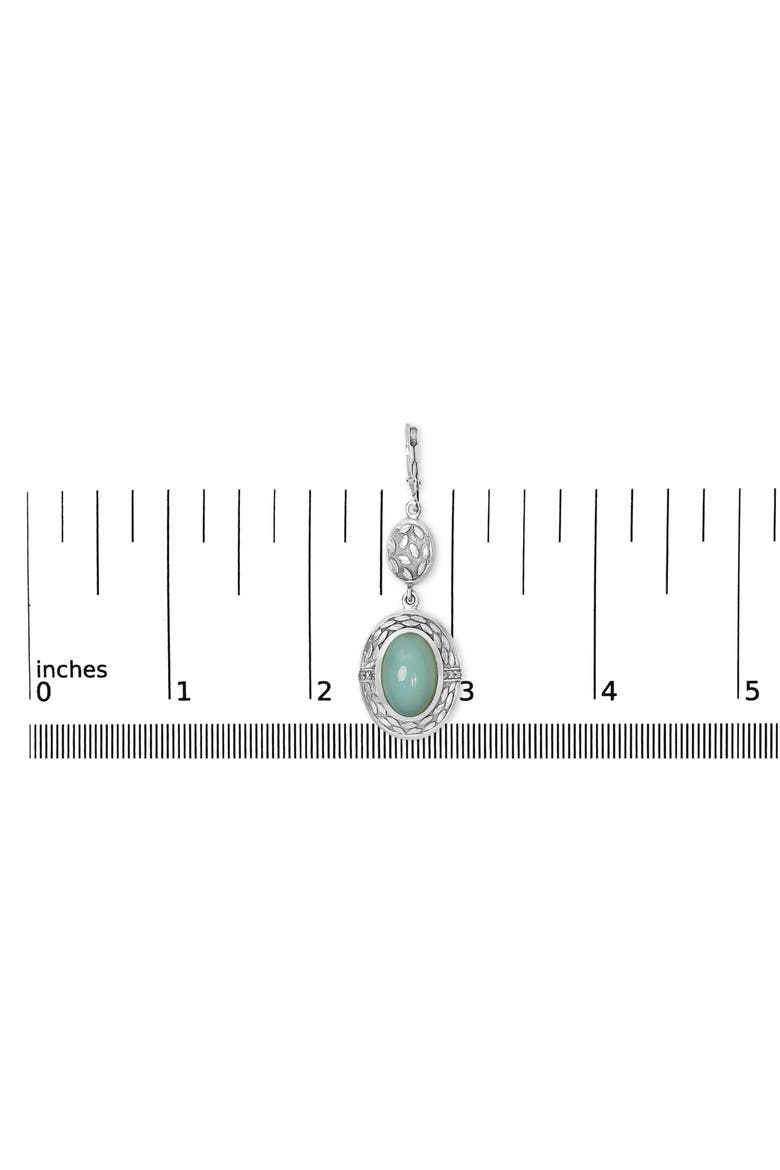 Silver Chalcedony Diamond Accent Drop and Dangle Earring, Alternate, color, White
