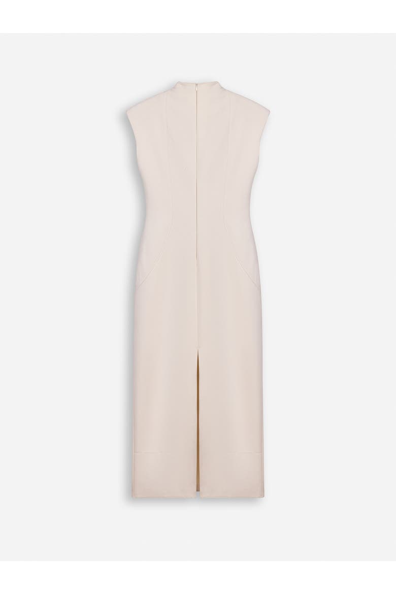 Padded Shoulder Button Detail Maxi Dress, Alternate, color, Ivory