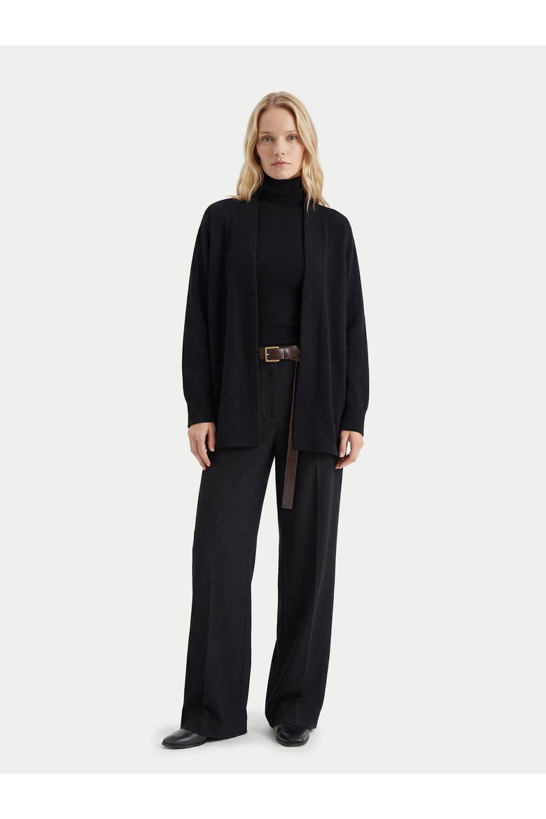Cashmere Open-Front Cardigan, Alternate, color, black
