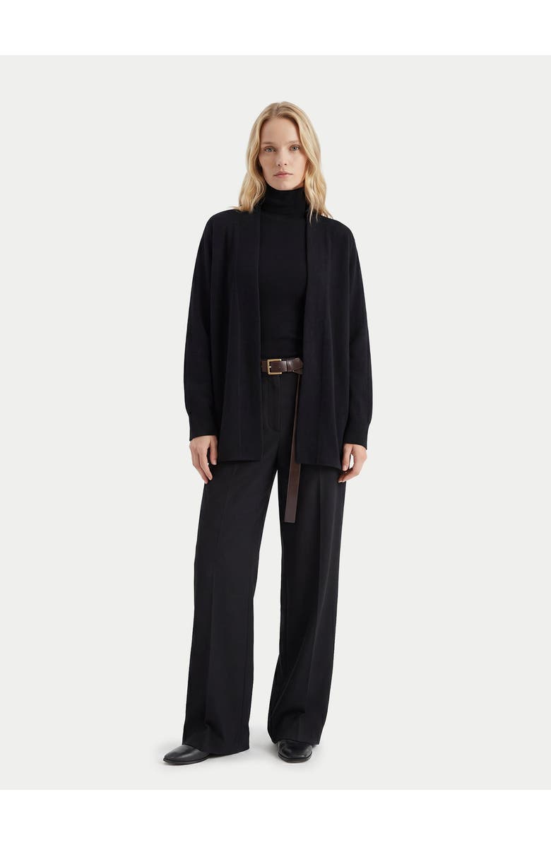 Gobi Cashmere Cashmere Open-Front Cardigan, Alternate, color, Black