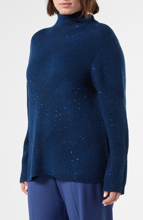 Campale Beaded Mock Neck Sweater