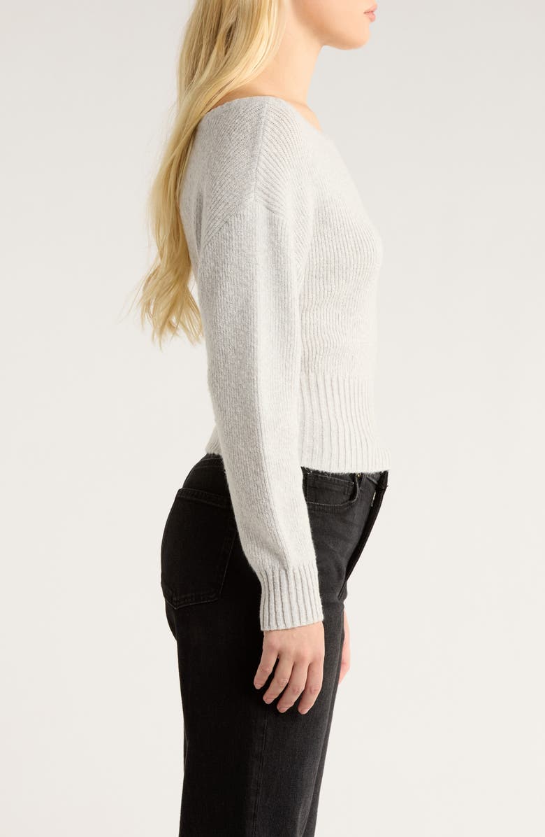 PacSun Cosette Off the Shoulder Rib Sweater, Alternate, color, Heather Grey