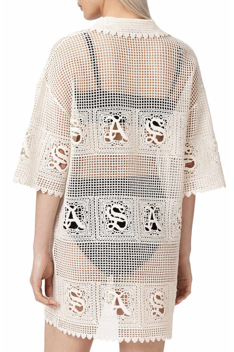 Kyra Mesh Cover-Up Dress, Alternate, color, CHALK WHITE