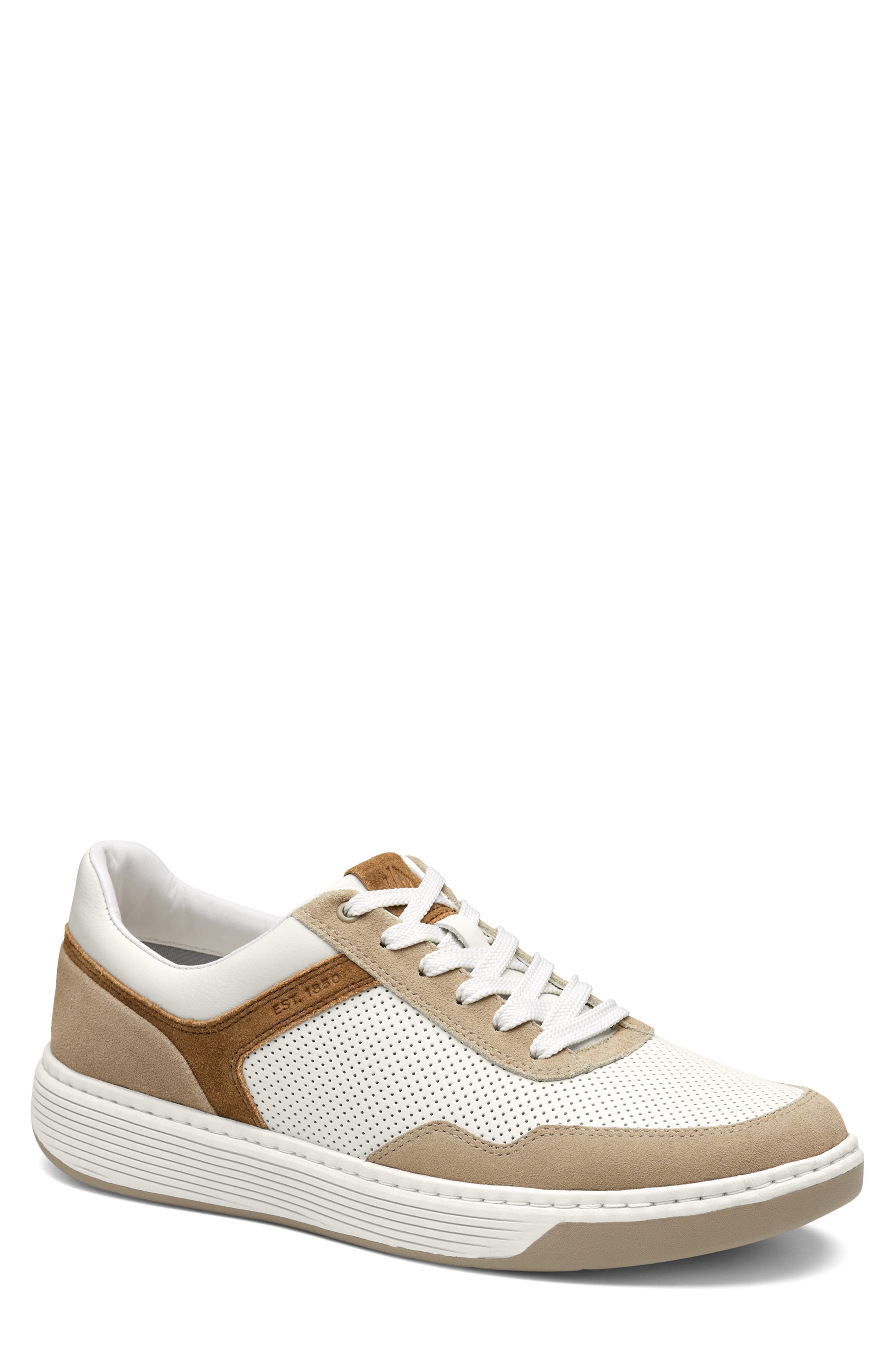  White Full Grain/ Taupe Suede