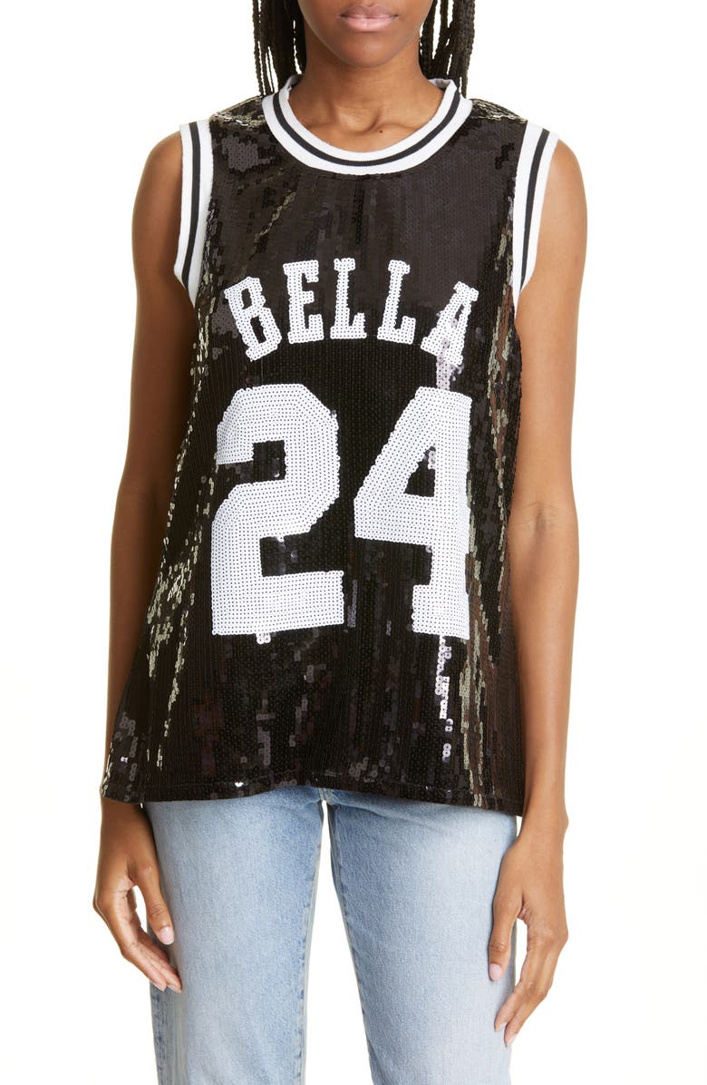 Bella Doña Sequin Jersey Tank, Main, color,