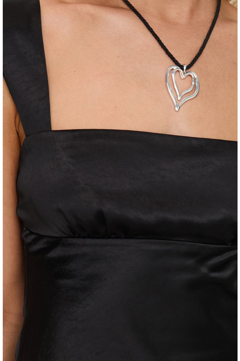 Radioactive Bias Cut Satin Minidress, Alternate, color, BLACK