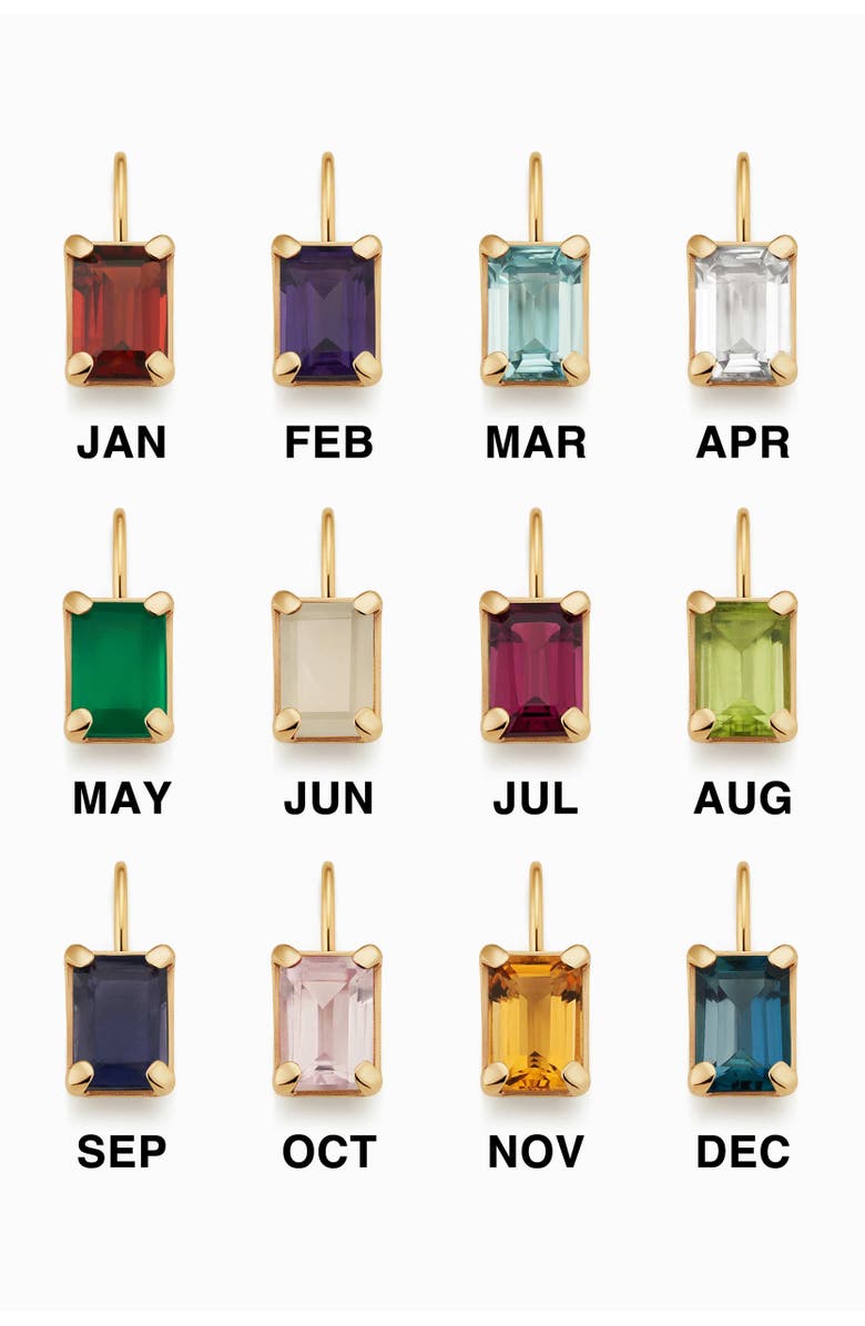 Oradina 14K Gold Date Me Birthstone Pendant Charm, Alternate, color, White Topaz - April