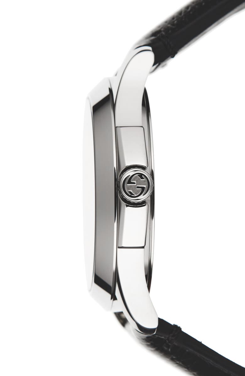 Gucci Snake Insignia Leather Strap Watch, 40mm, Alternate, color, 