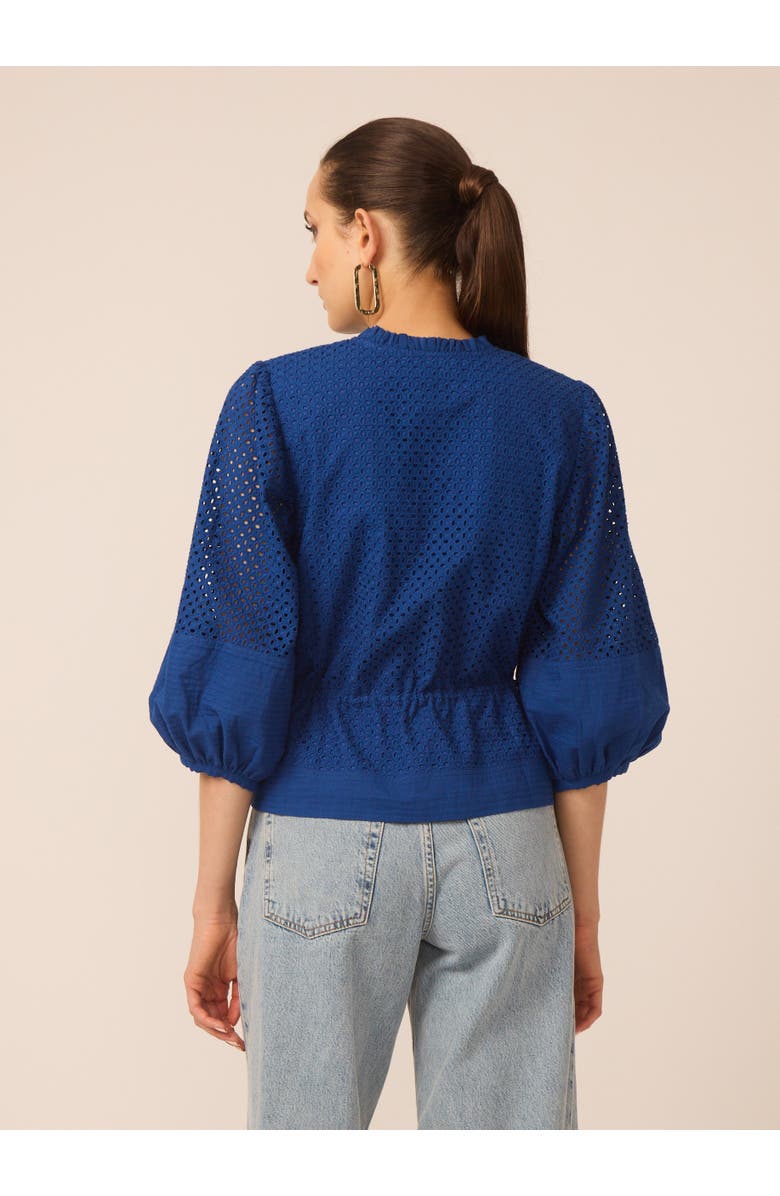 Gilner Farrar Iman Blouse, Alternate, color, Blue Eyelet