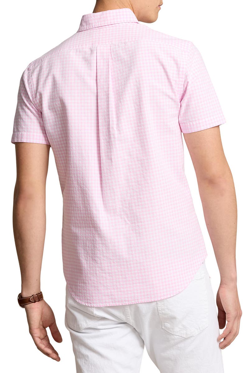 Polo Ralph Lauren Check Cotton Short Sleeve Button-Down Shirt, Alternate, color,