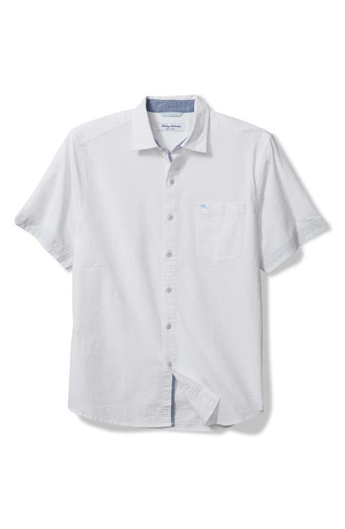 Tommy Bahama Nova Wave Short Sleeve Seersucker Button-up Shirt In White