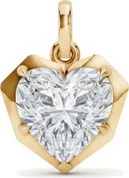 BY ADINA EDEN Lab Grown Diamond Heart Encased Charm 14K