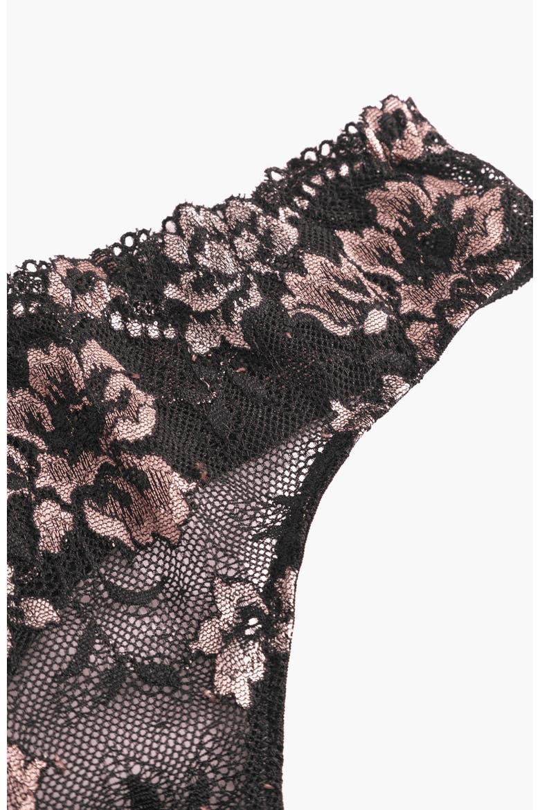 Savona Low Rise Thong, Alternate, color, Black/Mandorla