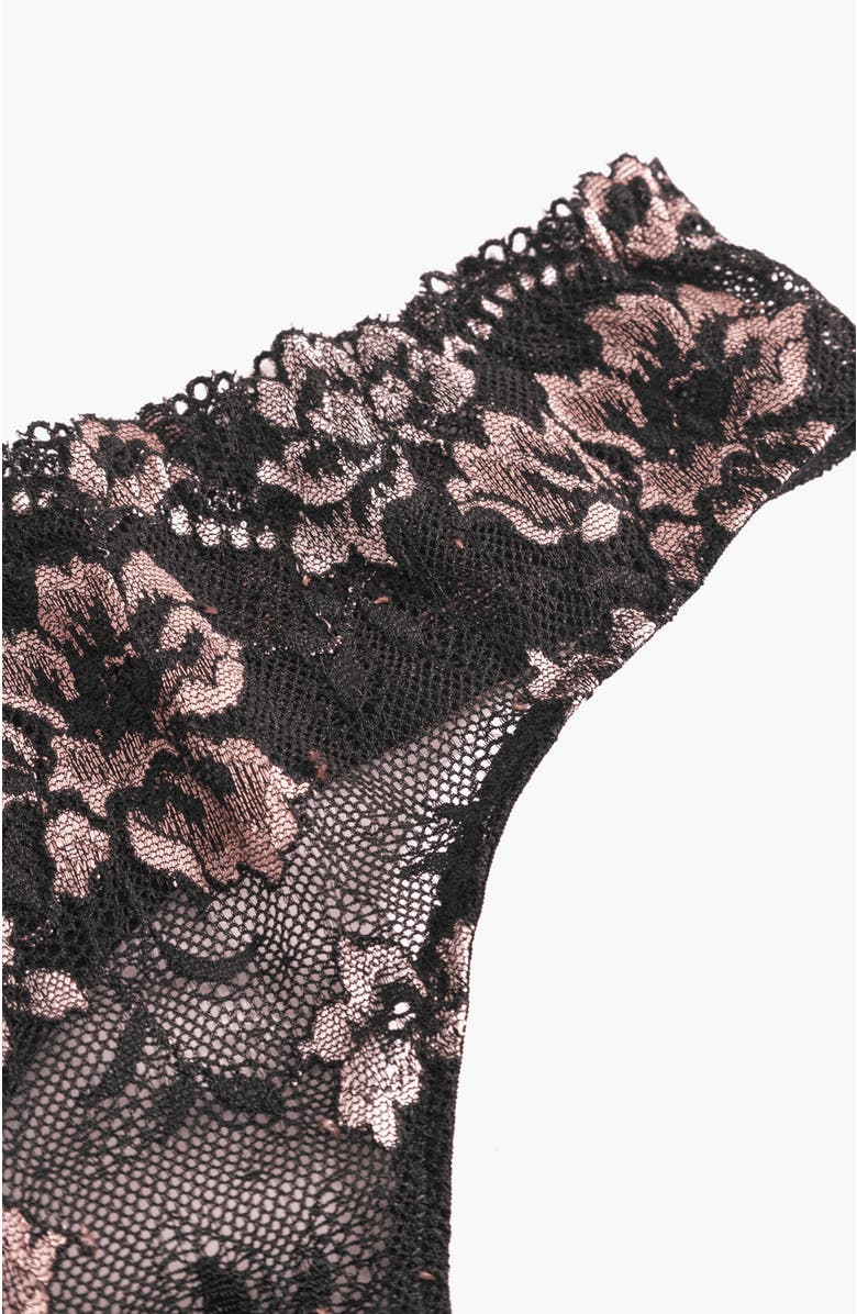 Cosabella Savona Low Rise Thong, Alternate, color, Black/Mandorla