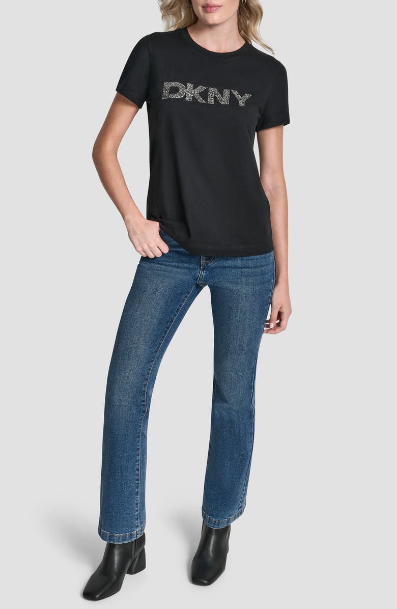 DKNY Pumiced Logo Graphic T-Shirt, Alternate, color, Black