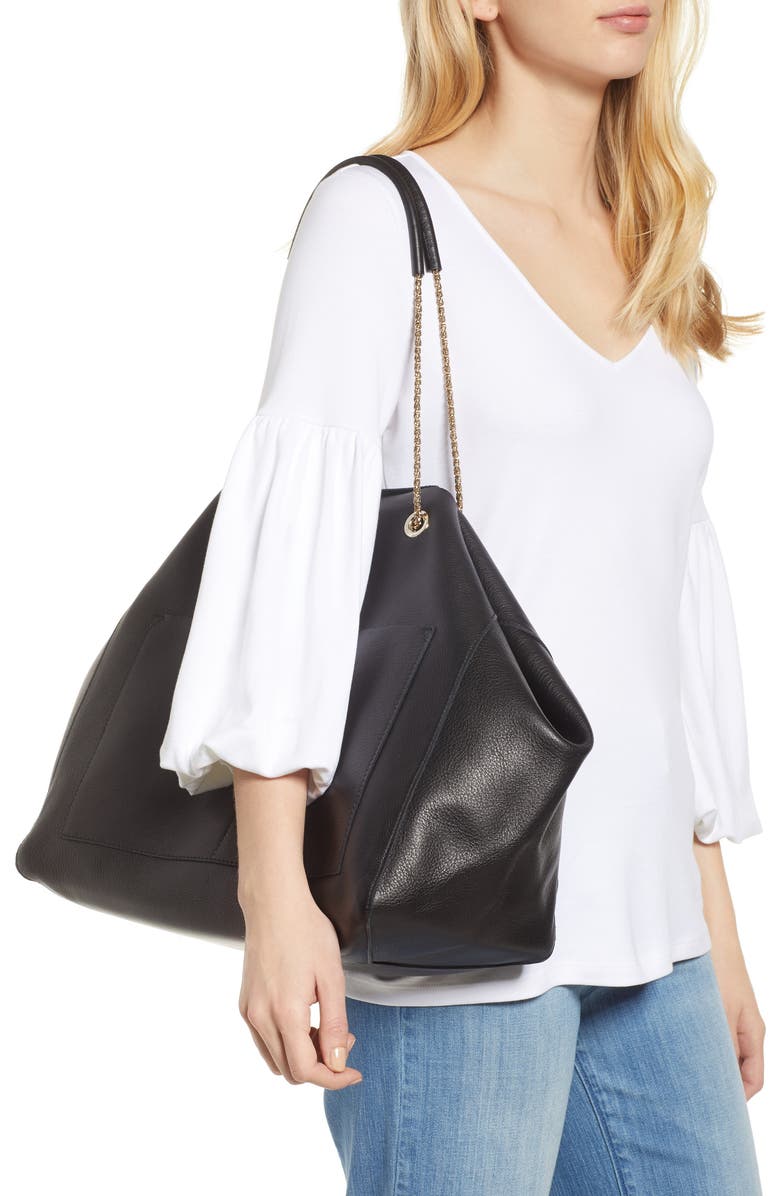 Sézane Gaby Leather Tote, Alternate, color,